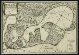 586   -  <p><span class="description">de Fer, Nicolas. Plan Des Villes, Forts, Port, Rade et Environ de Cartaène</span></p>