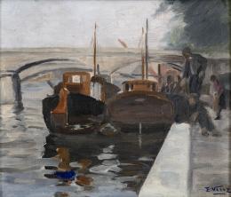 8   -  <p><span class="description">Eladio Vélez. [Paisaje fluvial con barcazas], ca. 1928</span></p>