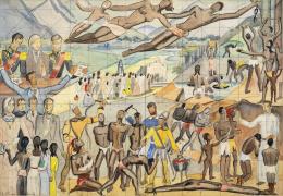 9   -  <p><span class="description">Ignacio Gómez Jaramillo. Boceto para el mural La liberación de los esclavos, [1937]</span></p>