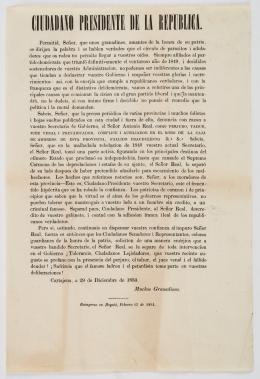 29   -  <span class="object_title">[José María Obando] Ciudadano Presidente de la República. Cartagena, 29 de diciembre de 1853</span>