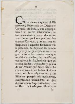 102   -  <span class="object_title">Decreto sobre firmas en ciertos documentos emitido por el despacho Universal de Indias</span>