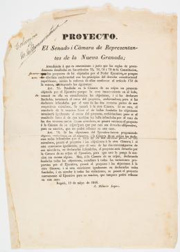 12   -  <span class="object_title">Proyecto - El senado i cámara de Representantes de la Nueva Granada</span>