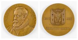 179   -  <span class="object_title">Medallón conmemoración del cuatricentenario de la fundación de Santa Fe de Bogotá-Gonzalo Ximenez de Quesada</span>