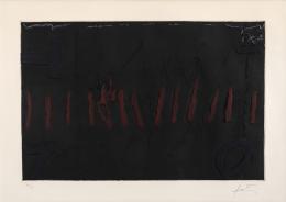 93   -  <p><span class="description">Antoni Tápies. Rattles vermelles, de la serie Negre i roig, 1979 </span></p>