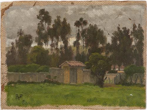 Roberto Páramo (Colombia, 1859 - 1939) : Paisaje de Sabana 