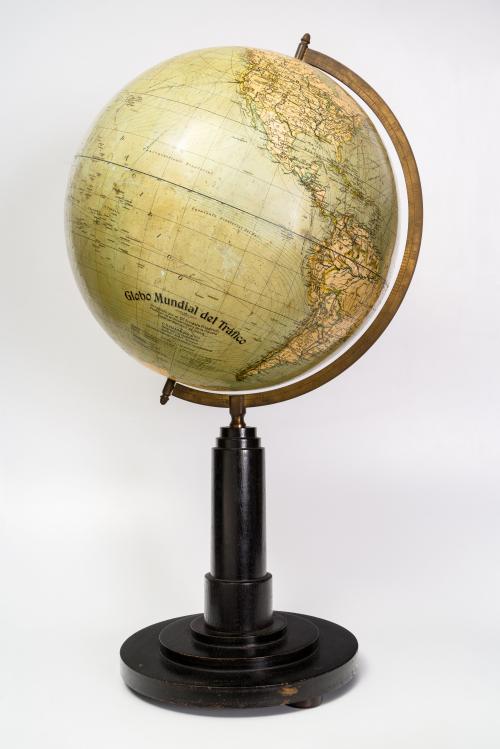 Friedrich, Ernesto  : Globo mundial del tráfico. Arreglado por el doctor Ernesto Friedrich, profesor de la Universidad y de la Escuela Superior Mercantil de Leipzig