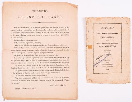 Lleras, Lorenzo : Colejio del Espíritu Santo