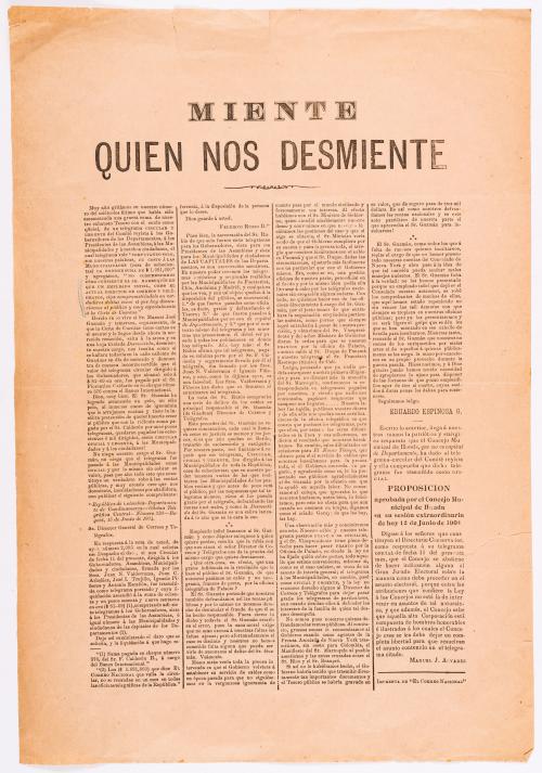Espinosa, Eduardo : Miente quien nos desmiente