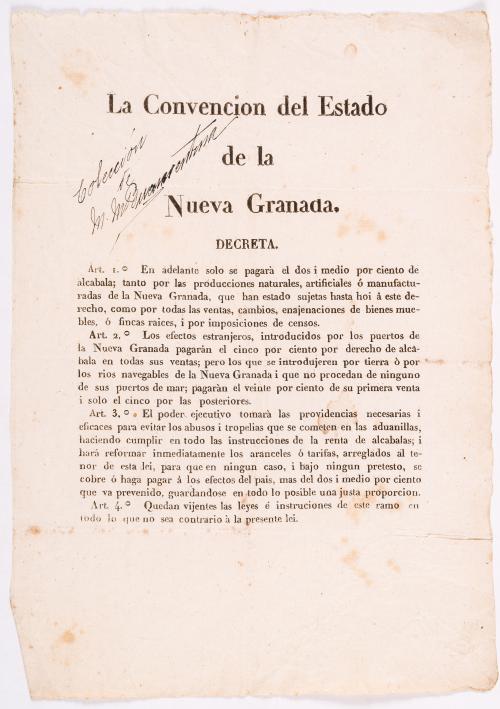 La convención del Estado de la Nueva Granada 