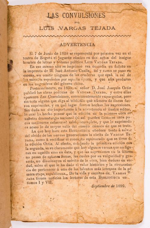 Vargas Tejada, Luis : Las convulsiones