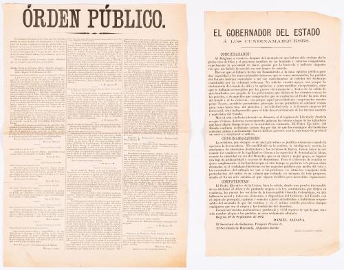Aldana, Daniel : El gobernador del Estado a los cundinamarqueses