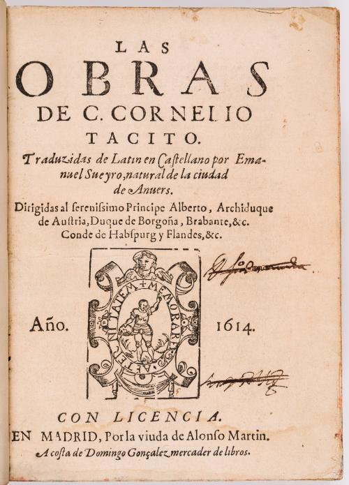 Tácito, Cayo Cornelio  : Las obras de C. Cornelio Tácito traduzidas de latín en castellano por Emanuel Sueyro