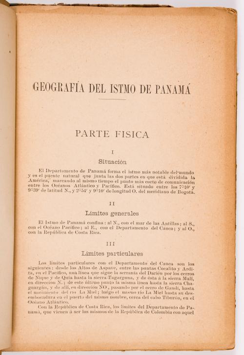 Valdes, Ramon M. : Geografía del istmo de Panamá