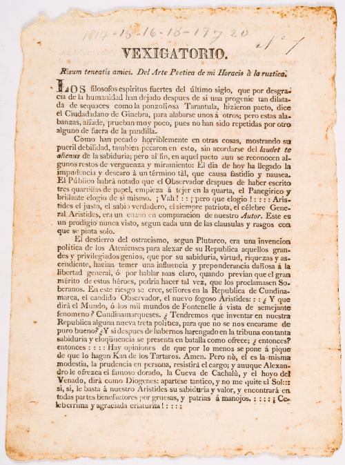 García de Castillo, Juan Manuel  : Vexigatorio