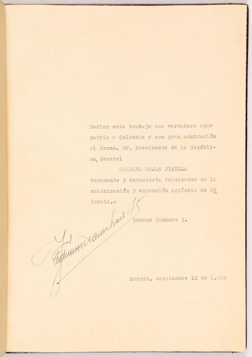 Yamhure, Edmond : Sugerencias para colonización de Colombia