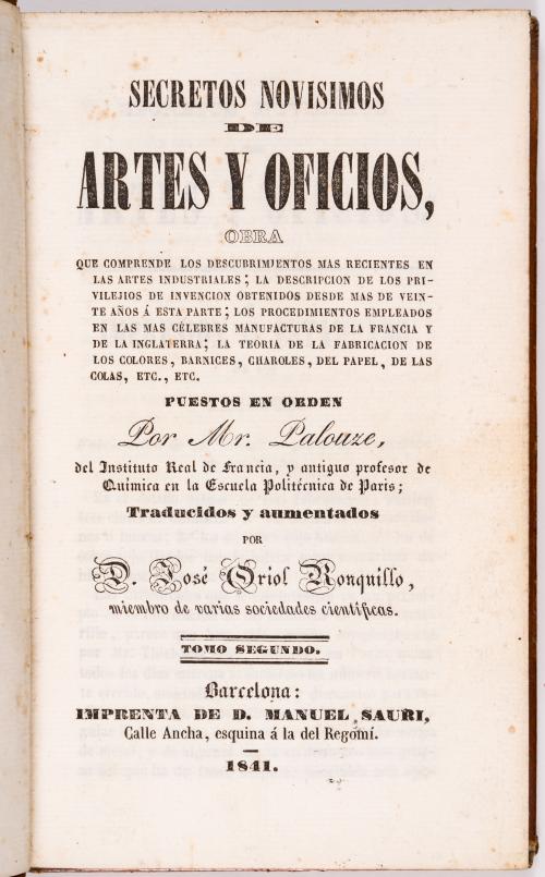 Palouze, Edmond : Secretos novisimos de artes y oficios
