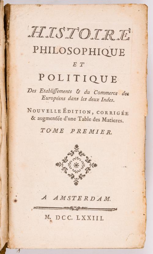Histoire philosophique et politique. Tomos I, II, III, IV, V y VI