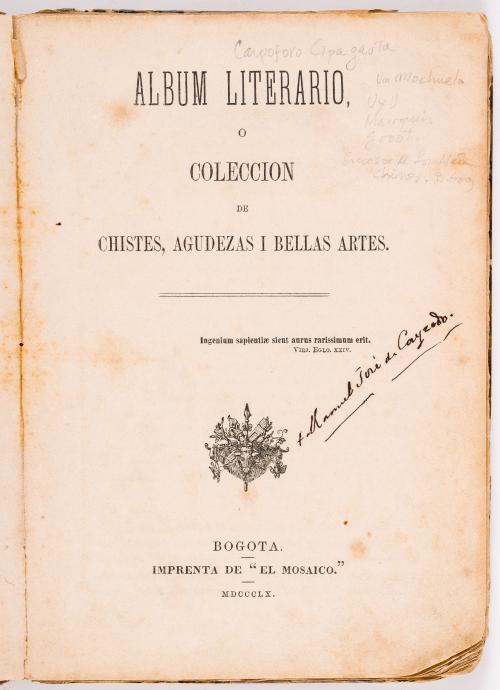 s.a. : Álbum literario o colección de chistes, agudezas y bellas artes