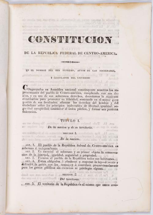 s.a : Constitución de la República Federal de Centro-América. Dada por la Asamblea Nacional Constituyente en 22 de Noviembre de 1824
