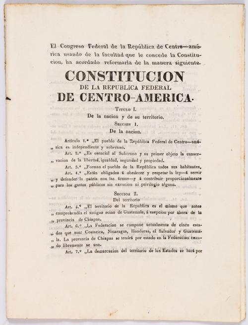 s.a : Constitución de la República Federal de Centro-América. Dada por la Asamblea Nacional Constituyente en 22 de Noviembre de 1824
