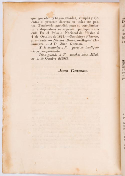 s.a : Constitución federal de los Estados Unidos Mexicanos. Seccionada. El Congreso General Constituyente del 4 de octubre de 1824 