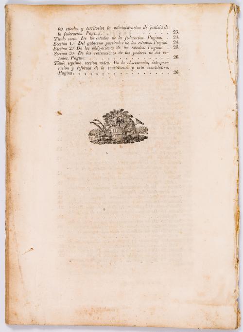 s.a : Constitución federal de los Estados Unidos Mexicanos. Seccionada. El Congreso General Constituyente del 4 de octubre de 1824 