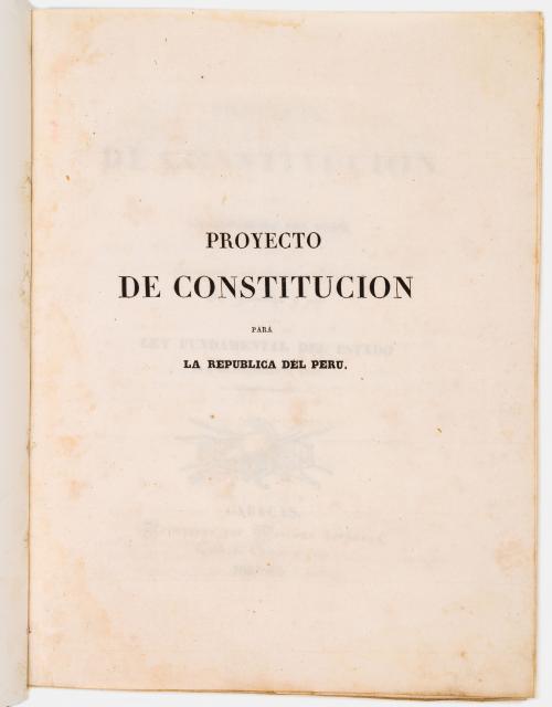 s.a : Proyecto de Constitución para la República del Perú