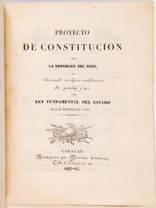 s.a : Proyecto de Constitución para la República del Perú