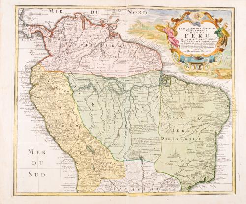 Delisle, Guillaume : Tabula Americae Specialis Geographica Regni Perú, Brasiliae, Terrae Firmae & Reg: Amazonum