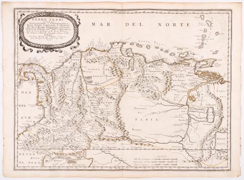 Sanson d&#39;Abbeville, Nicolas : Terre Ferme ou sont les Gouvernations, ou Gouvernement de Terre Ferme, Cartagene, Ste Marthe, Río de la Hache, Venezuela. Nouvelle Andalusie, Popayán