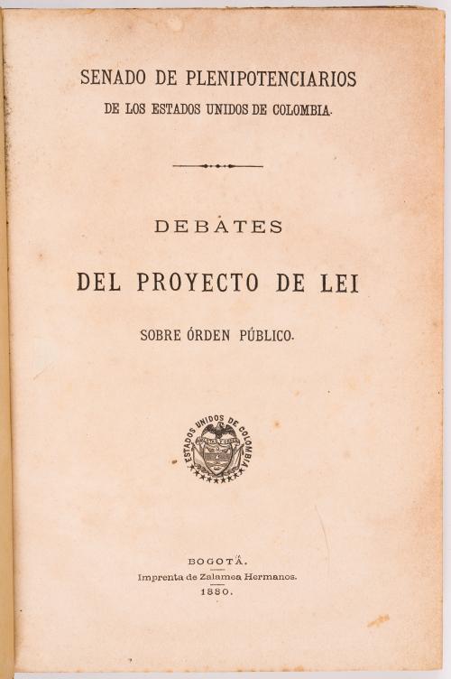 Colección de documentos oficiales de la política en Colombia durante el siglo XIX