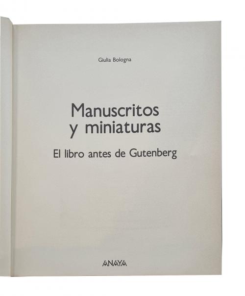 Manuscritos y miniaturas. El libro antes de Gutenberg