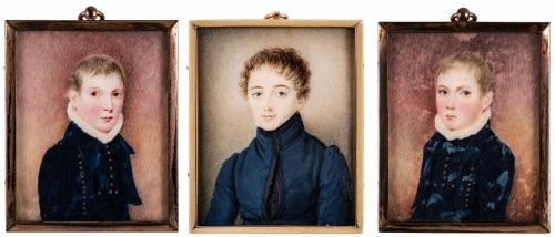 Miniaturas de jóvenes de la época napoleónica