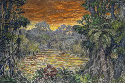 Luis Alberto Acuña Colombia, 1904 - 1993 : Paisaje Selva tr