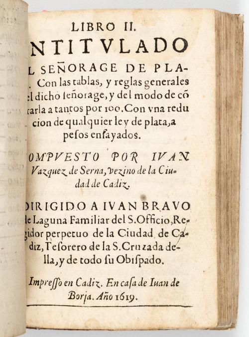 Vázquez de Serna, Juan : Libro intitulado Reduciones de Oro