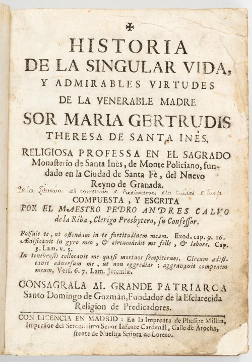 Calvo de la Riba, Pedro Andrés : Historia de la singular vi