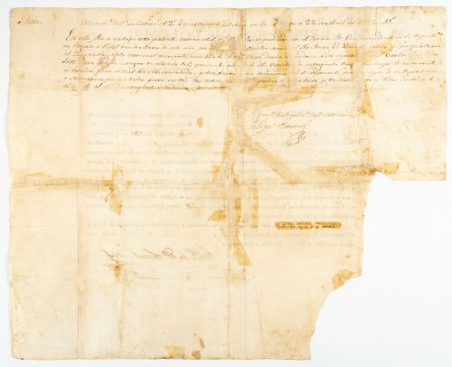 Patente mercantil de navegación firmada por Francisco de Pa