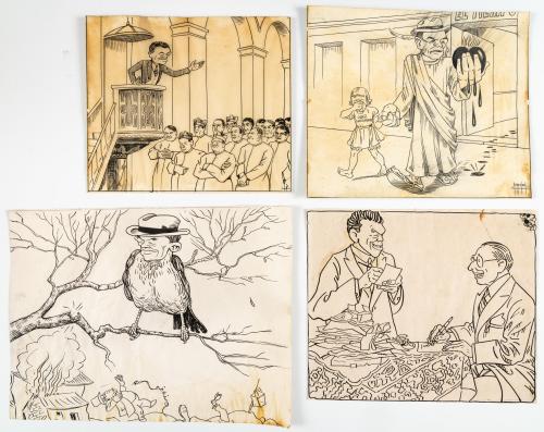 Colección de caricaturas políticas.Mediados del siglo XX