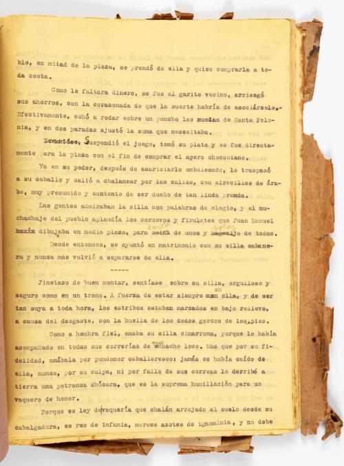 Arias Trujillo, Eduardo : Manuscrito original del texto Risaralda, novela de negredumbre y de vaquería 