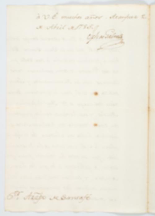 Gálvez, Juan : Manuscrito sobre el envío de instrumentos, l