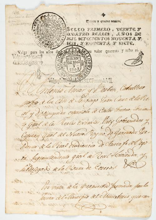 VV.AA. : [Bogota] Nombramiento como tesorero al señor Andre