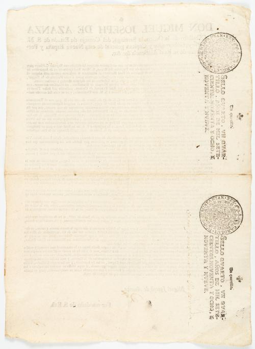 Azanza, Miguel José de : [México] Bando regulando el comerc