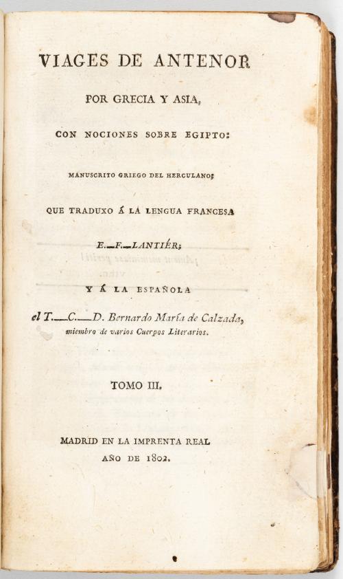 Lantier, Etienne François : Viajes de Antenor por Grecia y 