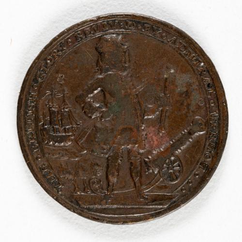 Medalla Vernon. Satanás conduciendo a Robert [Walpole]