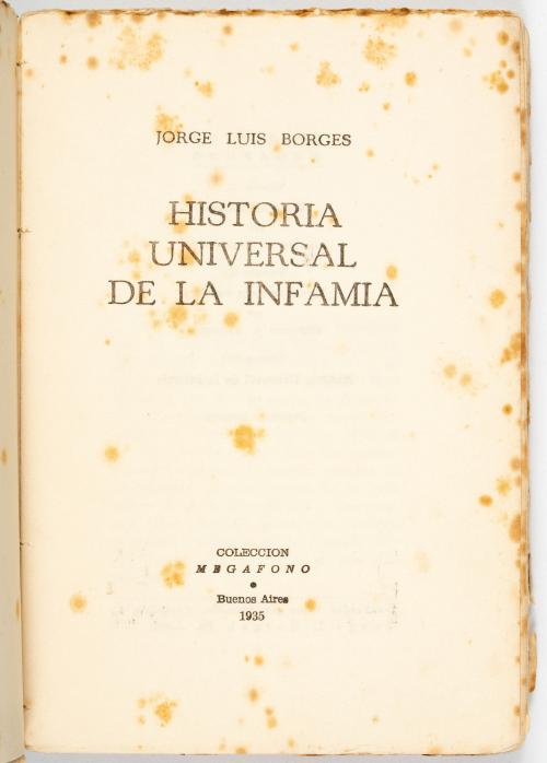 Borges, Jorge Luis : [Borges, 1era edición] Historia univer