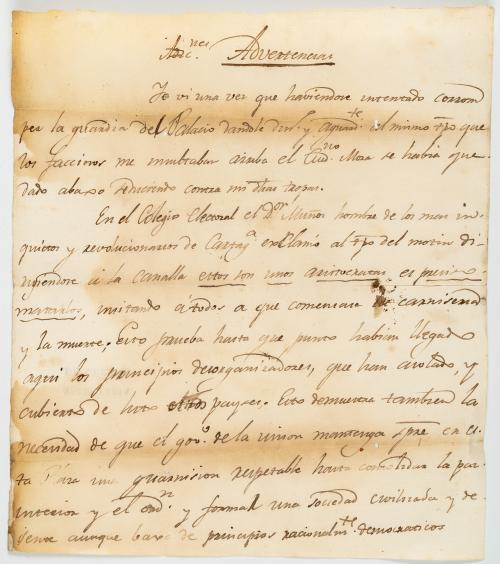 Gual, Pedro : Conjunto de cartas, documentos y comunicacion