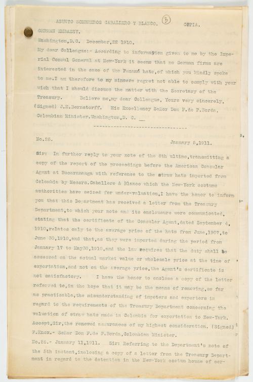 Archivo diplomático de Francisco de Paula Borda durante su 