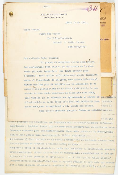 Archivo diplomático de Francisco de Paula Borda durante su 