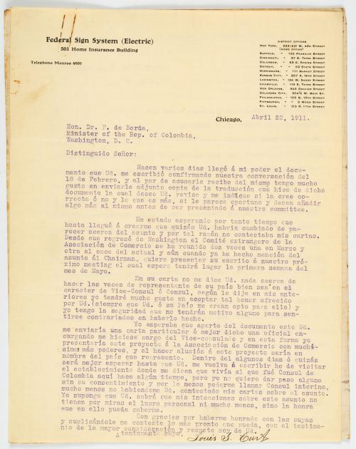 Archivo diplomático de Francisco de Paula Borda durante su 