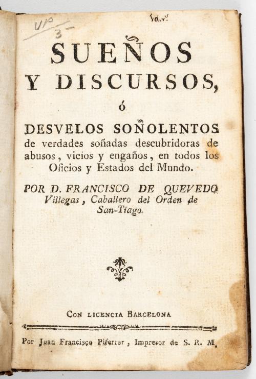 Quevedo, Francisco de : Sueños y discursos ó desvelos soñol